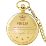 "A mia Figlia" Orologio da Taschino con dedica incisa