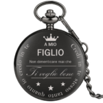 "A mio Figlio" Orologio da Taschino con dedica incisa